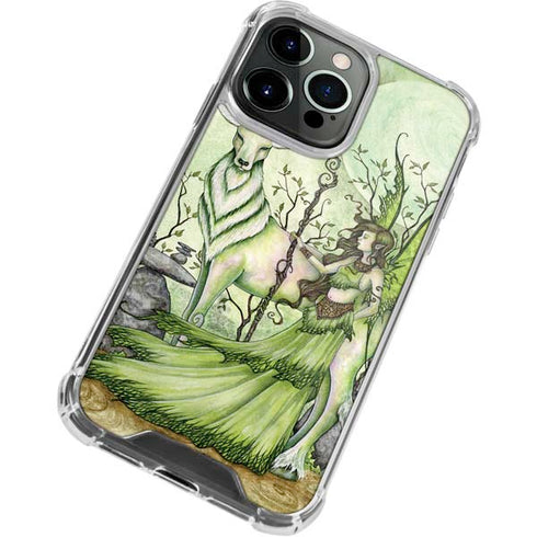 Amy Brown Guardian Fairy and Stag iPhone 14 Pro Clear Case